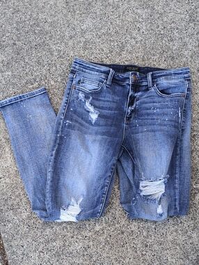 Judy Blue Boyfriend Fit Distressed Jeans Size 11/ 30